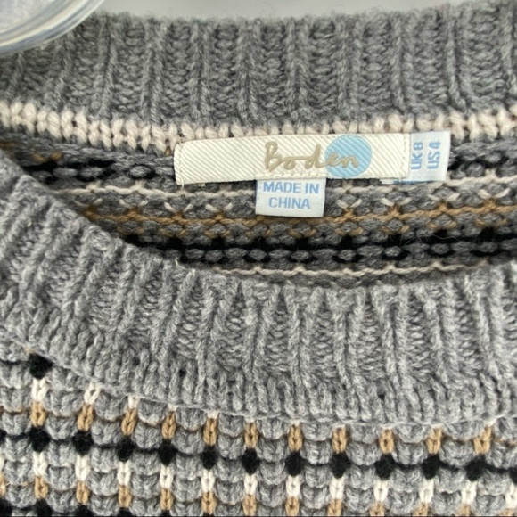 Boden Sz 4 Stripy Stitch Jumper (WK910) Grey Sweater - Picture 4 of 8